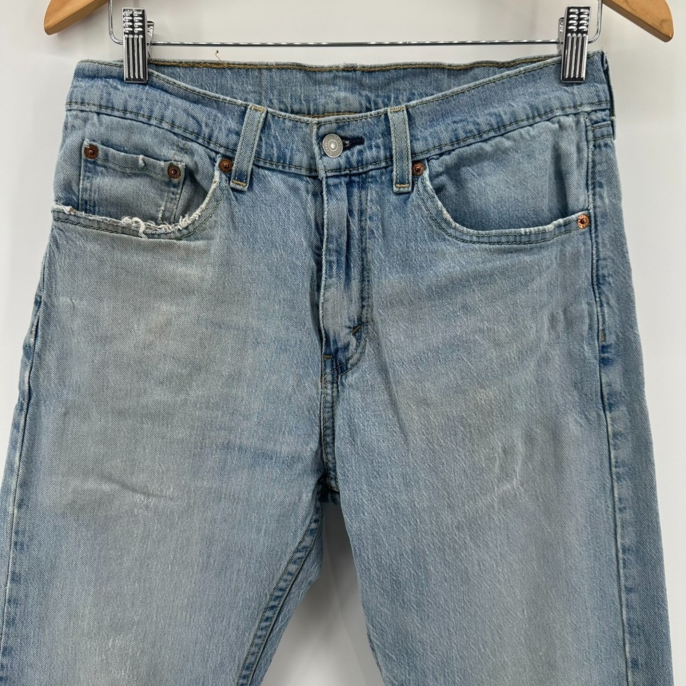 Levi's 505 Jeans Mens 30x32 Blue Denim Regular Fit Stretch Mid Rise 5 Pockets